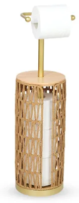 Immagine prodotto di Omgoods - Porta carta igienica boho con spazio contenitivo - Set autoportante per il bagno