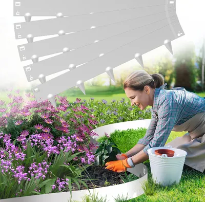 Produktbild von Clanmacy Rasenkante Schnecken Abwehr Verzinkt Blumenzaun Trennrand Gartenumrandung Stahl 100x18cm 10m Silber