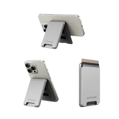 Obrázok produktu pre Prémiová magnetická peňaženka a stojan Magsafe - titánová - pre iPhone 12-16