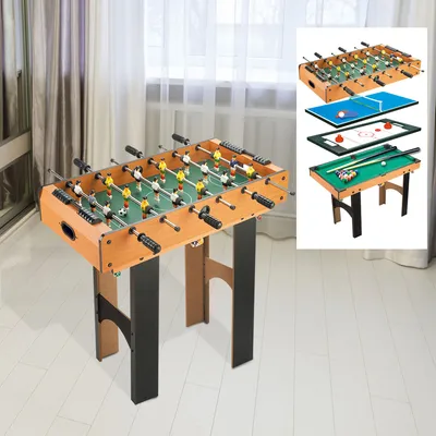 Produktbild von Sweiko 2-in-1 Tischkicker, Multispieltisch 4 in 1, kompakt, inkl. Spielaccessoires, 92 x 78 x 80 cm