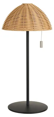 Immagine prodotto di Lampada da tavolo LED RGB ricaricabile Wigan in metallo e PE natural/nero