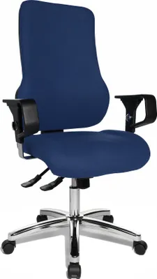 Produktbild von Topstar Sitness 55 mit höhenverstellbaren Armlehnen, Bürostuhl, Drehstuhl Schreibtischstuhl dunkelblau