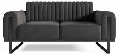 Image de Selsey Parissa - Canapé-lit, tissu velours, couleur gris foncé, pieds noirs, 164 cm