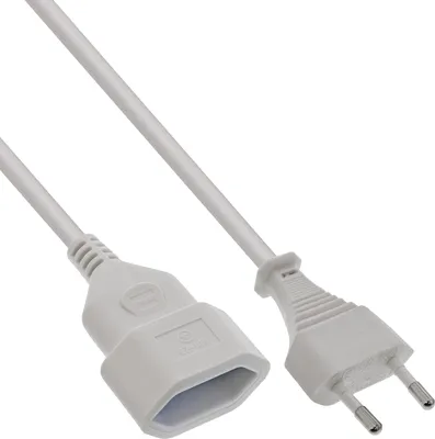 Zdjęcie produktu dla Przedłużacz InLine® Euro, wtyk Euro do złącza Euro, biały, 0,5 m