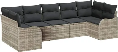 Immagine prodotto di Set divano da giardino vidaXL in polyrattan grigio chiaro