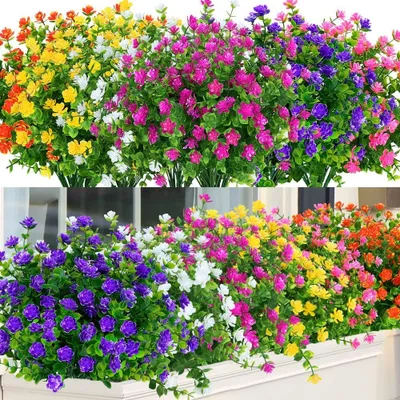 Image de 24 fleurs artificielles pour la décoration intérieure et extérieure