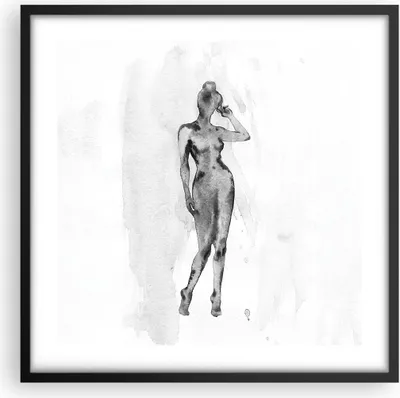 Produktbild von Gerahmtes Poster - Schwarzer Rahmen - Nacktheit Frau Körper - 50x50 cm - Wand Bild - Wanddeko - Wandbilder - Kunstposter - Wandposter - Bilderrahmen - Bilder - Kunstdruck - P2BAC50x50-5075