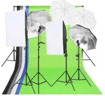 Obrázek produktu pro sada fotoateliéru vidaXL s osvětlením, pozadím a reflektorem