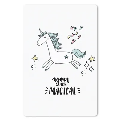 Produktbild von MuchoWow® Mauspad Mousepad Einhorn - Kinder - Zitate - Du bist magisch - Mädchen 40x60 cm - Mousepads - Maus Mat - Pad - Mausunterlage - Schreibtisch Accesoire