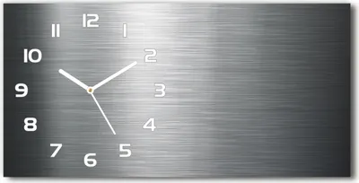 Produktbild von Wanduhr aus Glas – 60x30 cm - Glasbild - Glasuhr - Gehärtetes Glas - weisse-zeiger - Metall-Hintergrund
