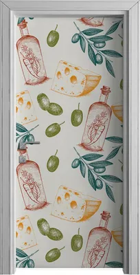 Produktbild von Tür Selbstklebende 90x210 cm Türfolie Türtapete Klebefolie - italienisches Essen