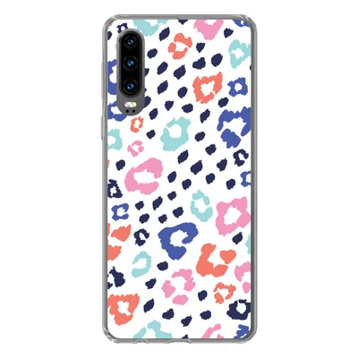 Produktbild von MuchoWow® Handyhülle Schutzhülle Hülle für Huawei P30 Panther Druck - Pastell - Farben Silikon Softcase Handy Hülle - Kartenbesitzer