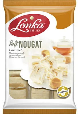 Produktbild von Lonka Soft Nougat Karamell 210g – Weiche Nougat-Creme mit Karamellgeschmack
