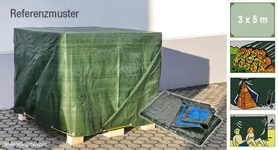 Produktbild von Gewebeplane, dunkelgrün, 3 x 5 m