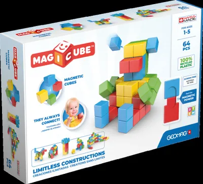 Obrázok produktu pre Geomag MagiCube Full Color Recycled Try me, Hračka s neodýmovým magnetom, 1 rok / roky, Viacfarebný
