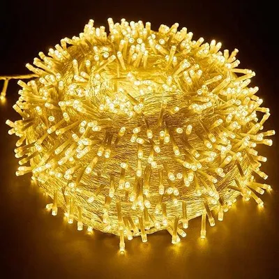 Image de Guirlande lumineuse de Noël, 10 mètres, 100 ampoules, blanc chaud, intérieur/extérieur