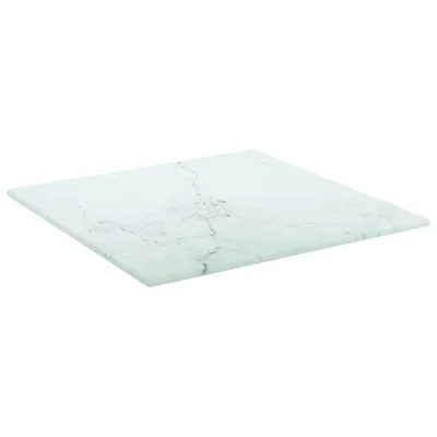 Produktbild von vidaXL Tischplatte Weiß 30x30 cm 6 mm Hartglas in Marmoroptik