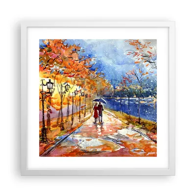 Produktbild von Gerahmtes Poster - Weißer Rahmen - Park Paar Baum - 40x40 cm - Wand Bild - Wanddeko - Wandbilder - Kunstposter - Wandposter - Bilderrahmen - Bilder - Kunstdruck - Wandbild - P2WAC40x40-3557