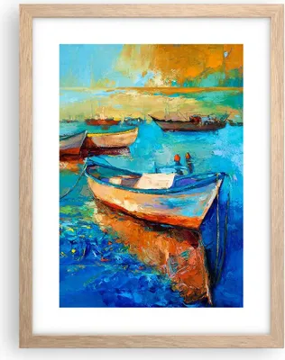 Produktbild von Gerahmtes Poster - Rahmen in heller Eiche - £ódŸ Hafen Bunt - 30x40 cm - Wand Bild - Wanddeko - Wandbilder - Kunstposter - Wandposter - Bilderrahmen - Bilder - Kunstdruck - Wandbild - P2NPA30x40-4160