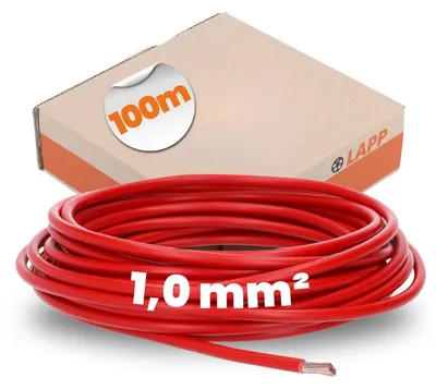 Obrázok produktu pre 100 metrov, kábel H05V-K, prierez 1,0 mm², červený - flexibilný PVC kábel