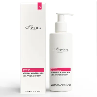 Produktbild von skinChemists Ausgleichende Reinigungscreme mit Vitamin C & Glykolsäure 200 ml