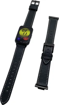 Produktbild von Strap-it Huawei Watch Fit 2 Lederarmband (Schwarz)