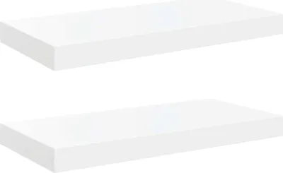 Produktbild von vidaXL Schweberegale 2 Stk. Hochglanz-Weiß 50x23x3,8 cm MDF