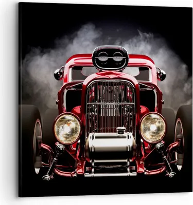 Produktbild von Bild auf Leinwand - Leinwandbild - Auto klassisch retro sport - 70x70cm - Wand Bild - Wanddeko - Leinwanddruck - Bilder - Kunstdruck - Wanddekoration - Leinwand bilder - Wandkunst - AC70x70-2422