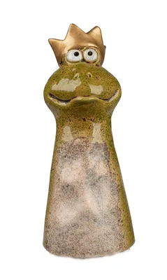 Produktbild von Gartenstecker Frosch Keramik Zaunhocker Deko Teich Skulptur Figur Froschkönig