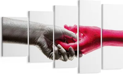 Produktbild von Bild auf Leinwand - Leinwandbild - 5 Teile - Hilfe Hände Symbol - 100x60cm - Wand Bild - Wanddeko - Wandbilder - Leinwanddruck - Bilder - Wanddekoration - Leinwand bilder - Wandbild - EG100x60-4483