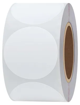 Productafbeelding van Ronde papierstickers 51 mm, 300 etiketten per rol, wit
