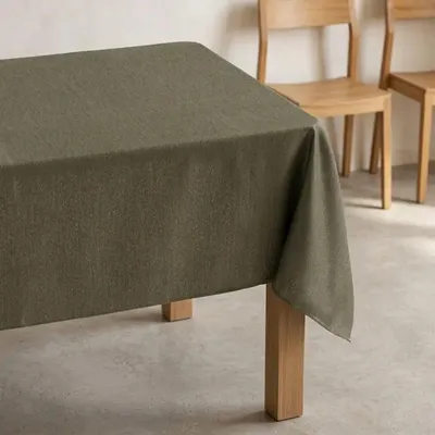 Produktbild von GAMUSI FONS Tischdecke 140 x 350 cm – Grüne, strukturierte, einfarbige Tischdecke – Fleckenabweisendes Polyester – ®- – Tischdecke für lange Esstische