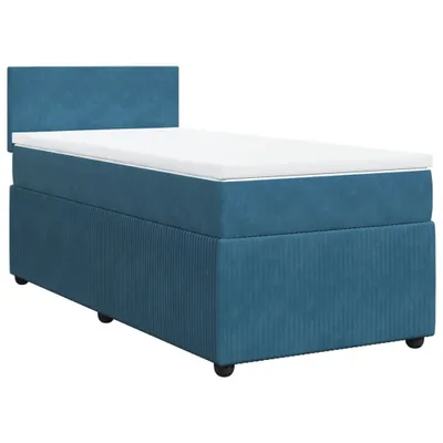 Produktbild von Boxspringbett mit Matratze Blau 90x200 cm Samt