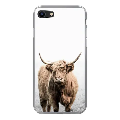 Produktbild von MuchoWow® Handyhülle Schutzhülle Hülle für iPhone 8 Schottischer Highlander - Vlies - Kuh Silikon Softcase Handy Hülle - Schutzhaube