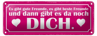 Produktbild von Blechschild Spruch 27x10cm es gibt beste Freunde und DICH Dekoration