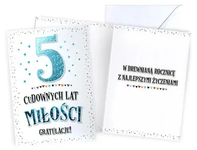 Zdjęcie produktu dla Karnet Rocznica ślubu 5 - Kukartka