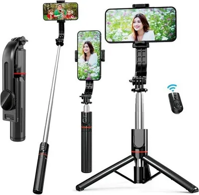 Produktbild von Mobiler Selfiestick mit abnehmbarem Telefonhalter und Fernbedienung