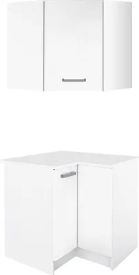 Produktbild von Eck-Küchenschrank - 1 Unterschrank & 1 Oberschrank - 2 Türen - weiß - TRATTORIA