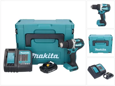 Image de Makita DDF 484 SY1J Perceuse-visseuse sans fil 18 V 54 Nm + 1x batterie 1,5 Ah + chargeur + Makpac