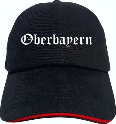 Produktbild von Oberbayern Cappy - Altdeutsch bedruckt - Schirmmütze - Schwarz-Rotes Cap OneSize-SchwarzRot