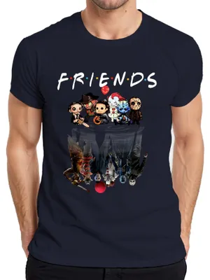 Immagine prodotto di Maglietta FRIENDS Horror Ikonen Pennywise Michael Jason Freddy Pinhead Herren, Navy, S