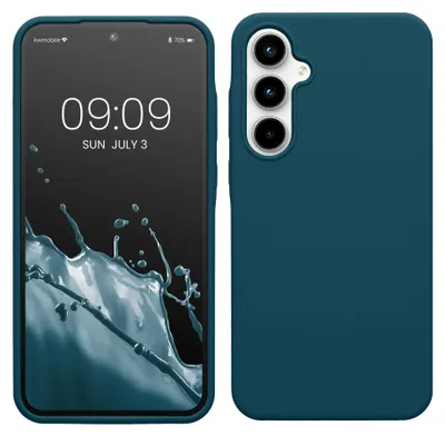 Produktbild von kwmobile Handyhülle für Samsung Galaxy A35 Hülle - Case Silikon - Kabelloses Laden - Schutzhülle Cover in Petrol matt