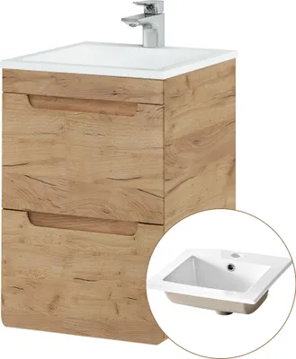 Produktbild von Waschtisch 40 cm mit Keramikbecken LUTON-56-CRAFT Wotan Eiche Nb. B/H/T ca. 42/60,5/42 cm