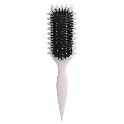 Produktbild von Curl Hair Brush, Lockenbürste , Curl Define Stylingbürste, Wildschweinborsten Bürste, Haarbürste zum Entwirren & Stylen für Frauen, Aprikose