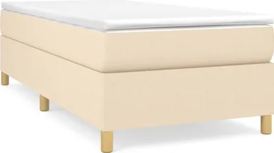 Image de vidaXL Sommier boxspring Crème 80x200 cm Tissu