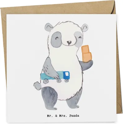 Produktbild von Mr. & Mrs. Panda doppelkarte Speditionskaufmann Herz - Weiß - Geschenk, Grußkarte, faltkarte, anlasskarte, Glückwunschkarte, Klappkarte