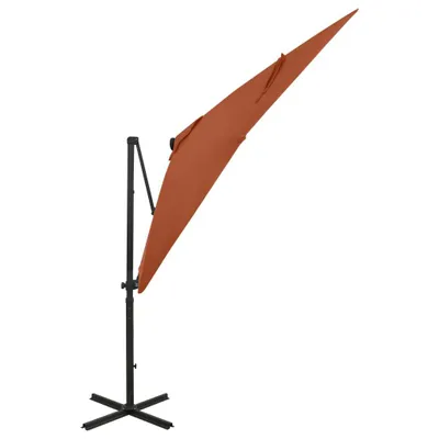 Zdjęcie produktu dla vidaXL Parasol świetlny z oświetleniem LED 250 cm terakota
