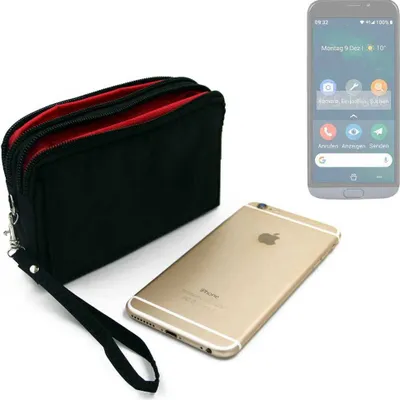 Produktbild von K-S-Trade Schutz Hülle Handy Hülle kompatibel mit Doro 8050 Gürteltasche Travelbag Handytasche mit Zusatzfächern, schwarz