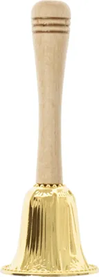 Productafbeelding van Processiebel voor jongens, handbel, hout, goudkleurig, 13 cm
