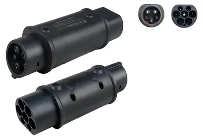 Image de Adaptateur de charge pour véhicules électriques, compatible entre les normes Type 2 et Type 2, design portable, adaptateur Type 2 vers Type 2